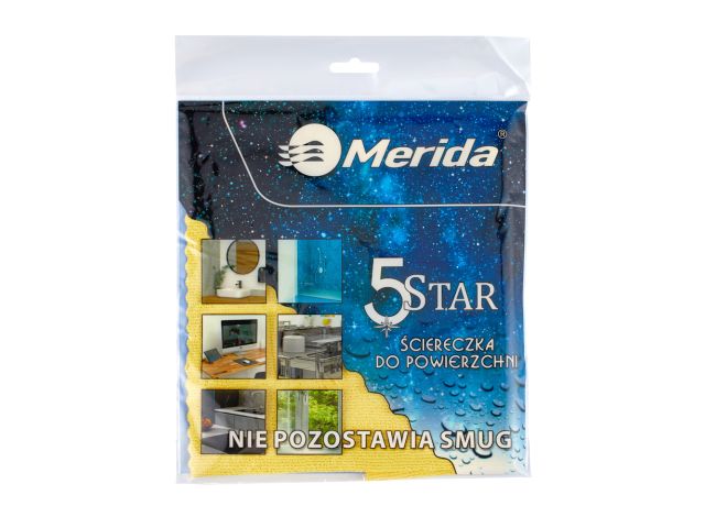 Ściereczka z mikrowłókna powlekanego poliuretanem MERIDA 5 STAR żółta